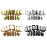 TLK Hip Hop Trending Silver & Gold Teeth Grillz, Top & Bottom