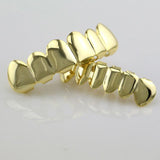 TLK Hip Hop Trending Silver & Gold Teeth Grillz, Top & Bottom