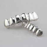 TLK Hip Hop Trending Silver & Gold Teeth Grillz, Top & Bottom